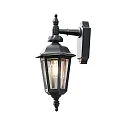 Konstsmide Luminaria de pared para exteriores PALLAS abajo, pequeño E27 IP23, color humo, negro