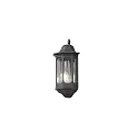 Luminaria de pared para exteriores PALLAS E27 IP23, color humo, negro