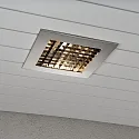 Konstsmide Luminaria empotrable para techos versión incorporada E27 IP23, aluminio, acero inoxidable