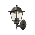 Konstsmide Wall luminaire, 1-flame UP, SMALL, IP23, E27 max. 60W, E27 max. 60W, black aluminium / clear glass