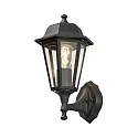 Wall luminaire, 1-flame aufwärts BIG, IP23, E27 max. 60W, E27 max. 60W, black aluminium / clear glass