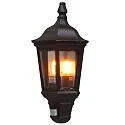 Luminaria de pared para exteriores FIRENZE con detector de movimiento E27 IP43, negro, transparente