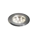 Luminaria empotrable en suelo versión incorporada, juego de 3 IP44, acero inoxidable, transparente