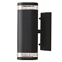 Luminaria de pared para exteriores MODENA Arriba-Abajo GU10 IP44, negro, transparente