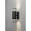 Luminaria de pared para exteriores MODENA Arriba-Abajo GU10 IP44, negro, transparente