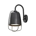 Konstsmide Luminaria de pared para exteriores PERUGIA E27 IP44, ópalo, negro