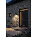 Konstsmide Luminaria de pared para exteriores PERUGIA E27 IP44, ópalo, negro