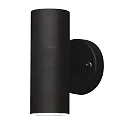Luminaria de pared para exteriores MODENA Arriba-Abajo GU10 IP44, negro, transparente