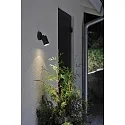 Konstsmide Outdoor wall spot MODENA, swiveling, GU10 max. 7W, cone of light 105°, black aluminium / clear glass