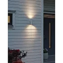 Konstsmide Luminaria de pared para exteriores TEMI Arriba-Abajo, cilíndrico GU10 IP54, blanco regulable