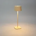 Konstsmide Lámpara de mesa a pilas CAPRI USB angular IP54, color arenoso regulable