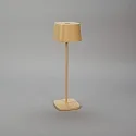 Konstsmide Lámpara de mesa a pilas CAPRI USB angular IP54, color arenoso regulable