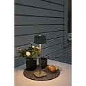 Konstsmide Lámpara de mesa a pilas CAPRI IP54, verde, gris regulable