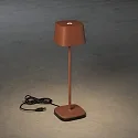 Konstsmide Lámpara de mesa a pilas CAPRI IP54, barro cocido regulable
