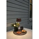 Konstsmide Lámpara de mesa a pilas CAPRI IP54, barro cocido regulable