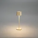 Konstsmide Lámpara de mesa a pilas CAPRI MINI USB angular IP54, color arenoso regulable