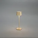 Konstsmide Lámpara de mesa a pilas CAPRI MINI USB angular IP54, color arenoso regulable