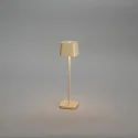 Konstsmide Lámpara de mesa a pilas CAPRI MINI USB angular IP54, color arenoso regulable