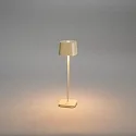 Konstsmide Lámpara de mesa a pilas CAPRI MINI USB angular IP54, color arenoso regulable