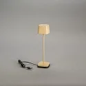Konstsmide Lámpara de mesa a pilas CAPRI MINI USB angular IP54, color arenoso regulable