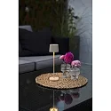 Konstsmide Lámpara de mesa a pilas CAPRI MINI USB angular IP54, color arenoso regulable