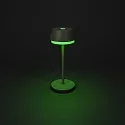 Konstsmide Lámpara de mesa a pilas LYON con conexión USB, CCT Switch, RGB, con regulador táctil IP54, verde, gris regulable
