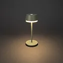 Konstsmide Lámpara de mesa a pilas LYON con conexión USB, CCT Switch, RGB, con regulador táctil IP54, verde, gris regulable
