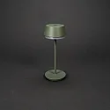 Konstsmide Lámpara de mesa a pilas LYON con conexión USB, CCT Switch, RGB, con regulador táctil IP54, verde, gris regulable