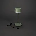 Konstsmide Lámpara de mesa a pilas LYON con conexión USB, CCT Switch, RGB, con regulador táctil IP54, verde, gris regulable