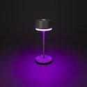 Konstsmide Lámpara de mesa a pilas LYON con conexión USB, CCT Switch, RGB, con regulador táctil IP54, verde, gris regulable