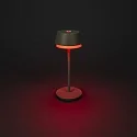 Konstsmide Lámpara de mesa a pilas LYON con conexión USB, CCT Switch, RGB, con regulador táctil IP54, verde, gris regulable