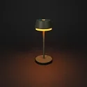 Konstsmide Lámpara de mesa a pilas LYON con conexión USB, CCT Switch, RGB, con regulador táctil IP54, verde, gris regulable