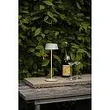 Konstsmide Lámpara de mesa a pilas MENTON USB IP54, gris, barnizado regulable