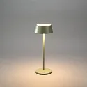 Konstsmide Lámpara de mesa a pilas MENTON USB IP54, verde, gris, barnizado regulable