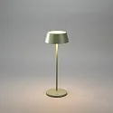 Konstsmide Lámpara de mesa a pilas MENTON USB IP54, verde, gris, barnizado regulable