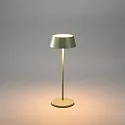 Konstsmide Lámpara de mesa a pilas MENTON USB IP54, verde, gris, barnizado regulable