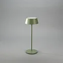 Konstsmide Lámpara de mesa a pilas MENTON USB IP54, verde, gris, barnizado regulable