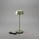 Konstsmide Lámpara de mesa a pilas MENTON USB IP54, verde, gris, barnizado regulable