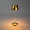 Konstsmide Lámpara de mesa a pilas EZE USB IP54, dorado mate