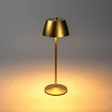 Konstsmide Lámpara de mesa a pilas EZE USB IP54, dorado mate