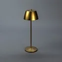 Konstsmide Lámpara de mesa a pilas EZE USB IP54, dorado mate