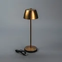 Konstsmide Lámpara de mesa a pilas EZE USB IP54, color cobre, mate