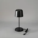 Konstsmide Lámpara de mesa a pilas BIOT USB IP54, negro regulable