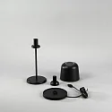 Konstsmide Lámpara de mesa a pilas BIOT USB IP54, negro regulable