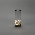 Konstsmide Lámpara de mesa a pilas EDISON S USB IP54, antracita regulable