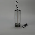 Konstsmide Lámpara de mesa a pilas EDISON S USB IP54, antracita regulable