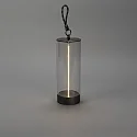 Konstsmide Lámpara de mesa a pilas EDISON S USB IP54, antracita regulable