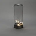 Lámpara de mesa a pilas EDISON L USB IP54, antracita regulable