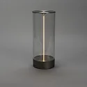 Konstsmide Lámpara de mesa a pilas EDISON L USB IP54, antracita regulable
