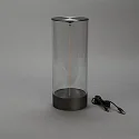 Konstsmide Lámpara de mesa a pilas EDISON L USB IP54, antracita regulable